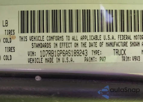 2010 Dodge Ram 1500 St z USA, uszkodzony, nr VIN 1D7RB1GP6AS189243